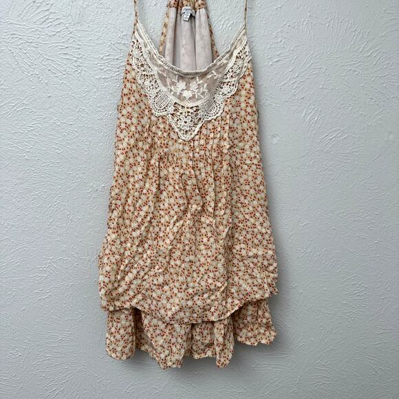 Mystree Yellow Floral Shabby Chic Sleeveless Top - Picture 2 of 7